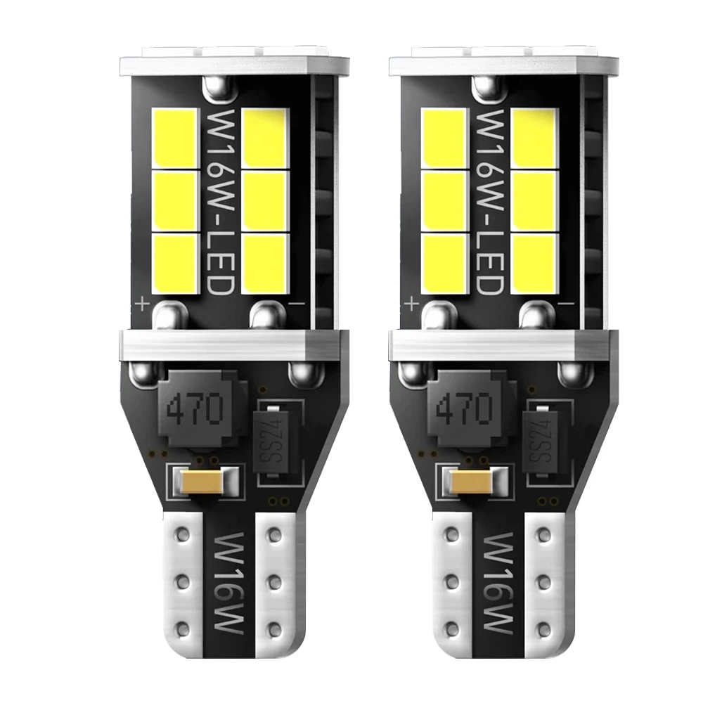 2vnt 1000Lm T15 W16W Canbus LED Lemputes, LED Automobilių Atsarginės Atvirkštinio Žiburiai 