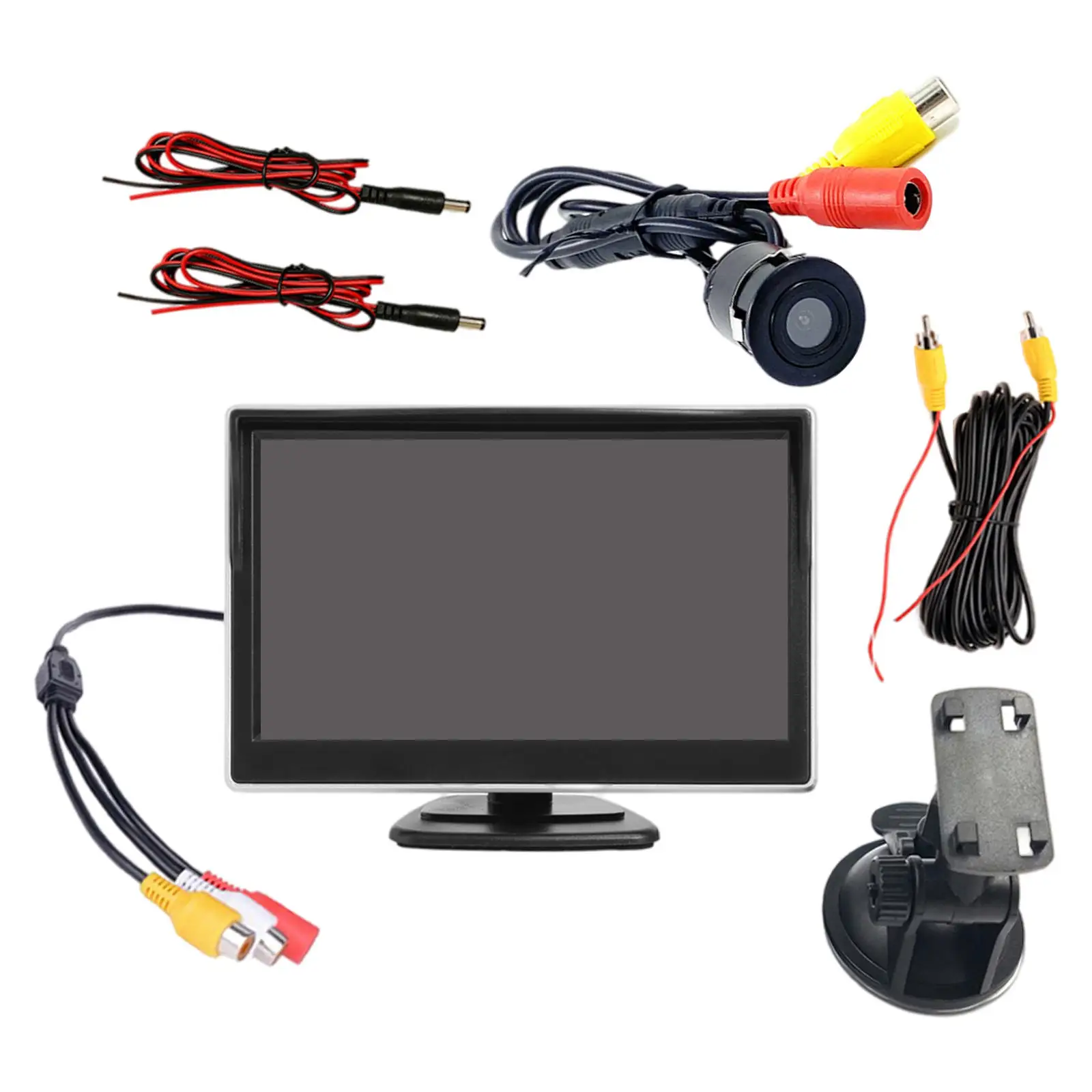 5 colių Automobilinis LCD Monitoriaus Ekraną su infraraudonųjų SPINDULIŲ Naktinio vaizdo Kamera 12V/24V Ekranas Būdas DVD/Media Player 