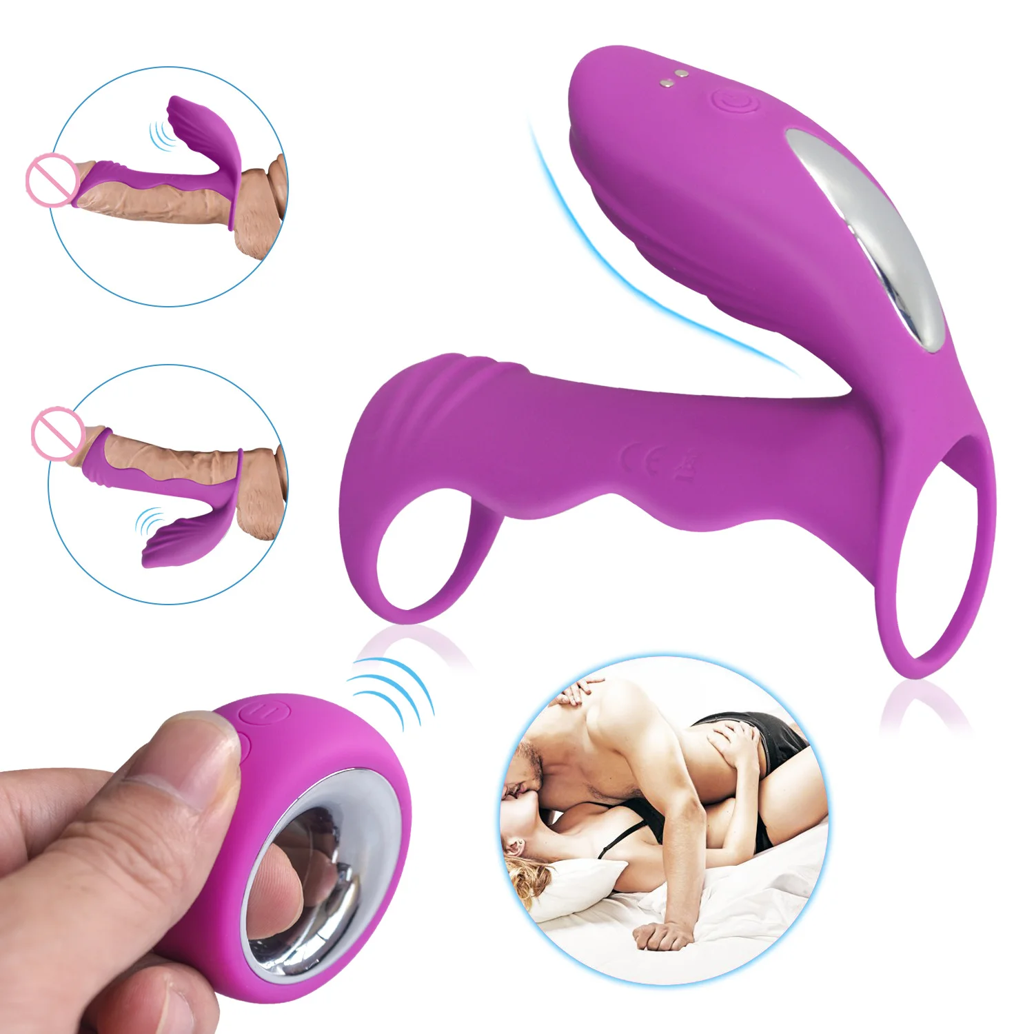 Multi-Pasagos formos Žiedas Bendrinimo Varpos Vibrater Klitorio Sekso Parduotuvė Pora, Belaidis Nuotolinio Valdymo nešiojami ar dėvimi įtaisai Vyrams