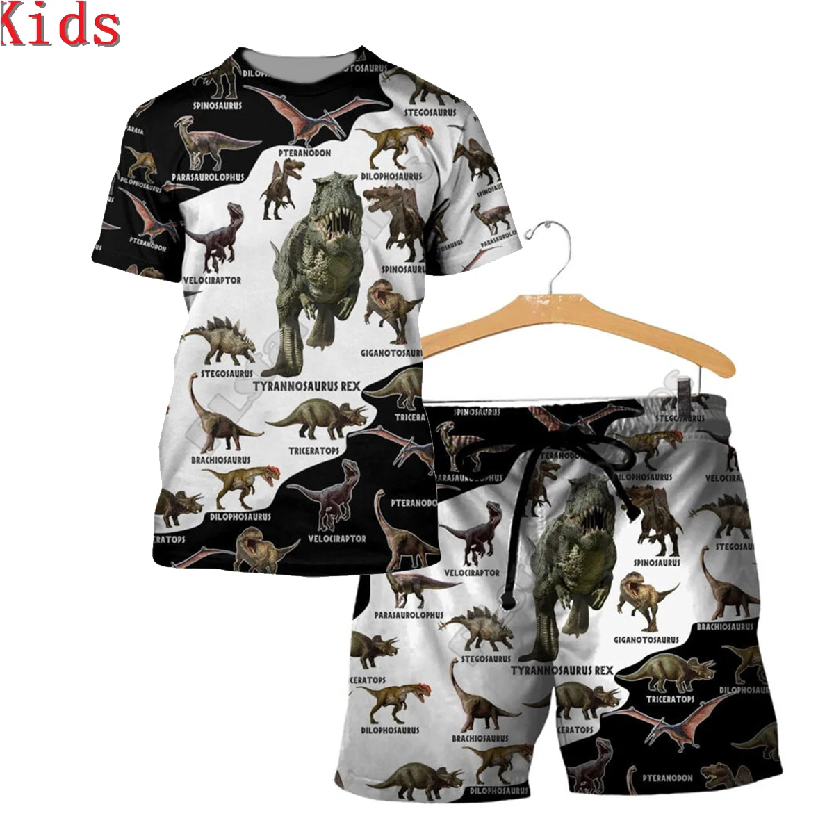 Patinka Dinozaurai 3D Atspausdintas T Marškinėliai Ir Šortai Vaikams Juokingas Vaikų Kostiumas Berniukui, Mergina Vasaros trumpomis Rankovėmis Tiktų Vaikams Drabužių 21