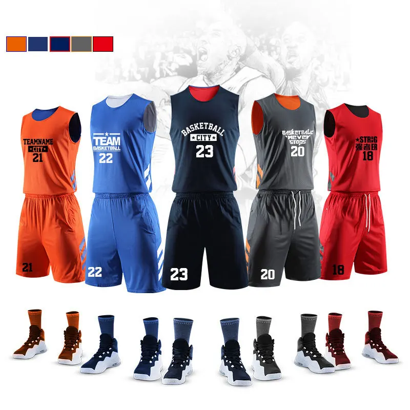 Vyrų Krepšinio Jersey Grįžtamasis Profesinės Custom Print Sporto Vienodas Kolegijos Sportiniai Kostiumai Suaugusiųjų Kvėpuojantis Krepšinio Rinkiniai